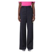 Wide Trousers Msgm , Black , Dames