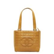 Pre-owned Leather totes Chanel Vintage , Beige , Dames