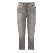 Cropped Jeans Dondup , Gray , Dames