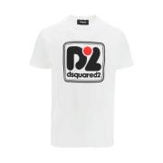 Wit Katoenen T-Shirt Dsquared2 , White , Heren