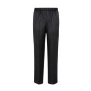 Straight Trousers Forte Forte , Black , Dames