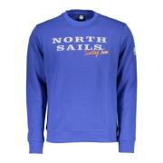 Blauwe Katoenen Trui met Print North Sails , Blue , Heren