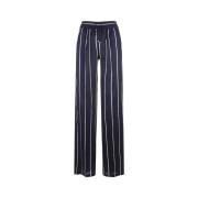 Wide Trousers Kiton , Blue , Dames