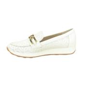 Wit Print Moccassin +Gar. Pitillos , White , Dames
