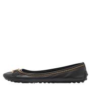 Pre-owned Leather flats Louis Vuitton Vintage , Black , Dames