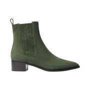 Olivia Zwarte Lak Enkellaarzen Scarosso , Green , Dames