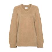 Moderne V-hals Sweater Pullover Khaite , Brown , Dames