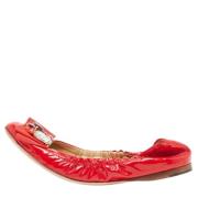 Pre-owned Leather flats Dolce & Gabbana Pre-owned , Red , Dames