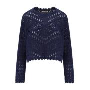 Round-neck Knitwear Twinset , Blue , Dames