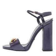 Pre-owned Leather sandals Gucci Vintage , Gray , Dames