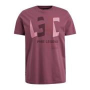 Ronde Hals Jersey T-Shirt met Logo Print PME Legend , Purple , Heren