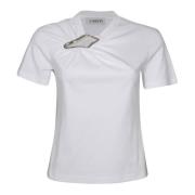 Optic Wit Katoenen T-shirt Lanvin , White , Dames