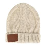 Cable-Knit Logo-Patch Beanie Isabel Marant , Beige , Dames