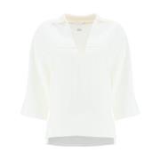 Klassieke Witte Button-Up Overhemd Agnona , White , Dames