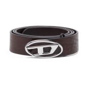 Reversible leather belt with Oval D logo Diesel , Brown , Heren