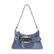 Gothic Denim Tas met Maxi Gesp Dsquared2 , Blue , Dames