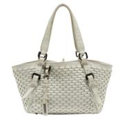 Pre-owned Leather totes Burberry Vintage , White , Dames