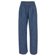 Wide Trousers Semicouture , Blue , Dames