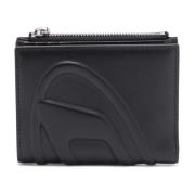 Small leather wallet with embossed logo Diesel , Black , Dames