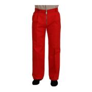 Straight Trousers Dolce & Gabbana , Red , Heren