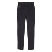 Slim Zwart Denim Jeans Diesel , Black , Heren