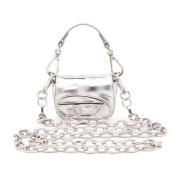 Iconic micro bag charm with mirror effect Diesel , Gray , Dames