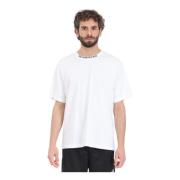 Witte Zumu Jacquard Geribbelde Kraag T-shirt The North Face , White , ...