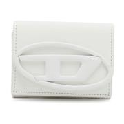 Tri-fold wallet in matte leather Diesel , White , Dames