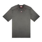 T-shirt with micro-waffle shoulders Diesel , Gray , Heren