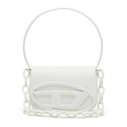 1DR - Iconic shoulder bag in matte leather Diesel , White , Dames