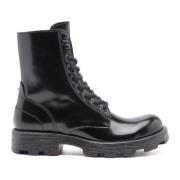 D-Hammer BT W - Combat boots in glossed leather Diesel , Black , Dames