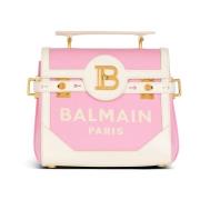 B-Buzz 23 canvas en lederen tas Balmain , Pink , Dames