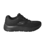 Zwarte Mesh Wandelschoenen met Elastische Veters Skechers , Black , He...