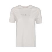 Wit Slogan Print T-Shirt Brunello Cucinelli , White , Dames