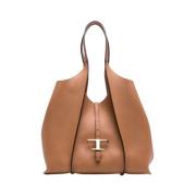 Mini T Timeless Shopping Bag Tod's , Brown , Dames