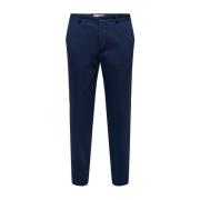 Slim Fit Casual Broek Only & Sons , Blue , Heren