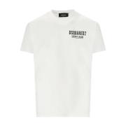 Ceresio 9 Wit Logo Print T-Shirt Dsquared2 , White , Heren