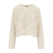 Round-neck Knitwear Twinset , Beige , Dames