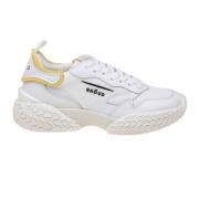Witte Mesh/Leren Sneakers met Kleurrijke Details Ghoud , White , Dames