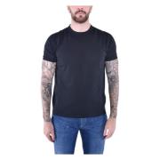 Korte Mouw Katoenen T-shirt Zwart Kangra , Black , Heren