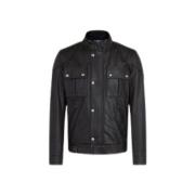 Zwarte leren multi-pocket gangsterjas Belstaff , Black , Heren