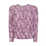 Mauve Zijde Blend Grafische Print Top Isabel Marant , Multicolor , Dam...