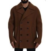 Double-Breasted Coats Dolce & Gabbana , Brown , Heren