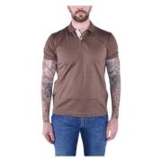 Bruine Katoenen Poloshirt Ss24 Eleventy , Brown , Heren