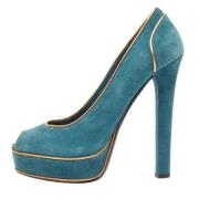 Pre-owned Suede heels Gucci Vintage , Green , Dames