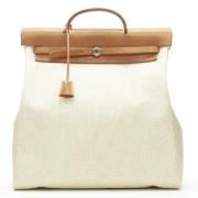 Pre-owned Leather handbags Hermès Vintage , Beige , Dames