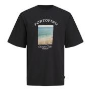 Ocean Club Foto Print T-shirt Jack & Jones , Black , Heren