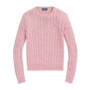 Katoenen kabelgebreide trui met ronde hals Polo Ralph Lauren , Pink , ...