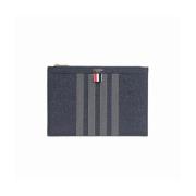 Klassieke Leren Portemonnee Thom Browne , Blue , Dames