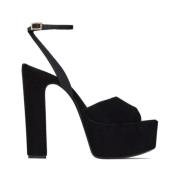 High Heel Sandals Saint Laurent , Black , Dames